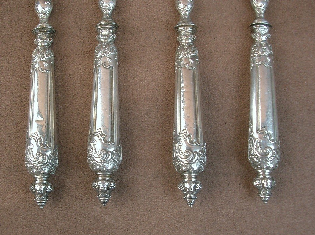 Solid Silver Serving Utensils For Petits Fours From The Late 19th Century-photo-2