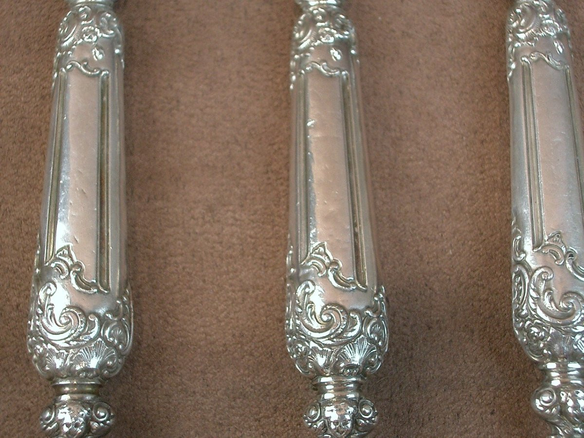 Solid Silver Serving Utensils For Petits Fours From The Late 19th Century-photo-2