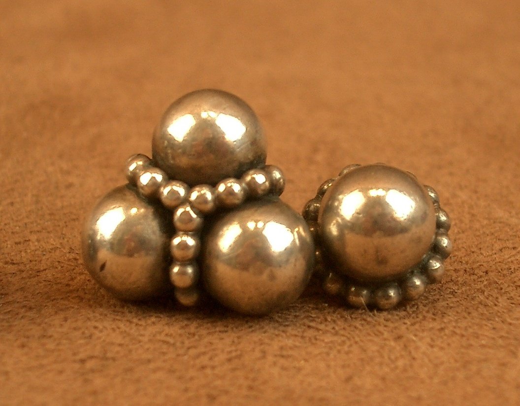 Pair Of Art Deco Cufflinks In Solid Silver, Signed Paul Bablet -photo-3