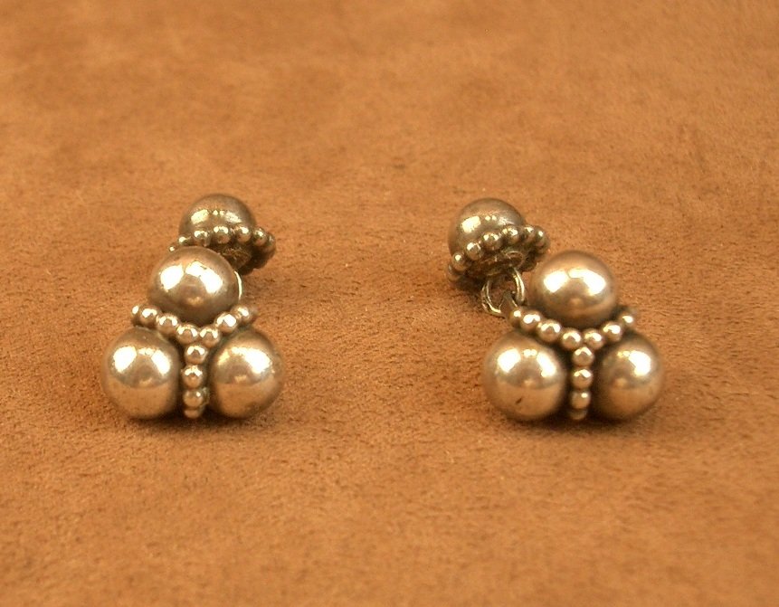 Pair Of Art Deco Cufflinks In Solid Silver, Signed Paul Bablet -photo-4