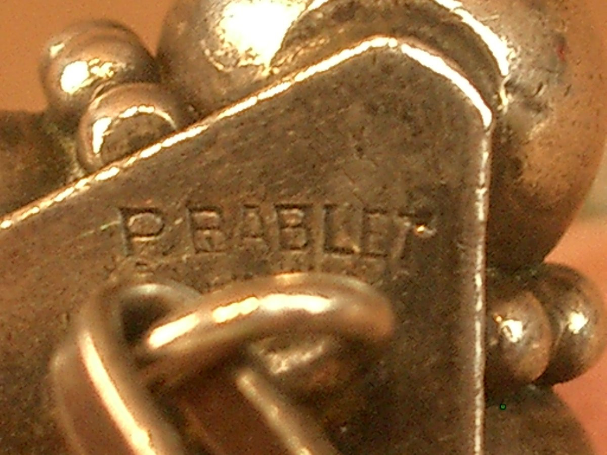 Pair Of Art Deco Cufflinks In Solid Silver, Signed Paul Bablet -photo-4