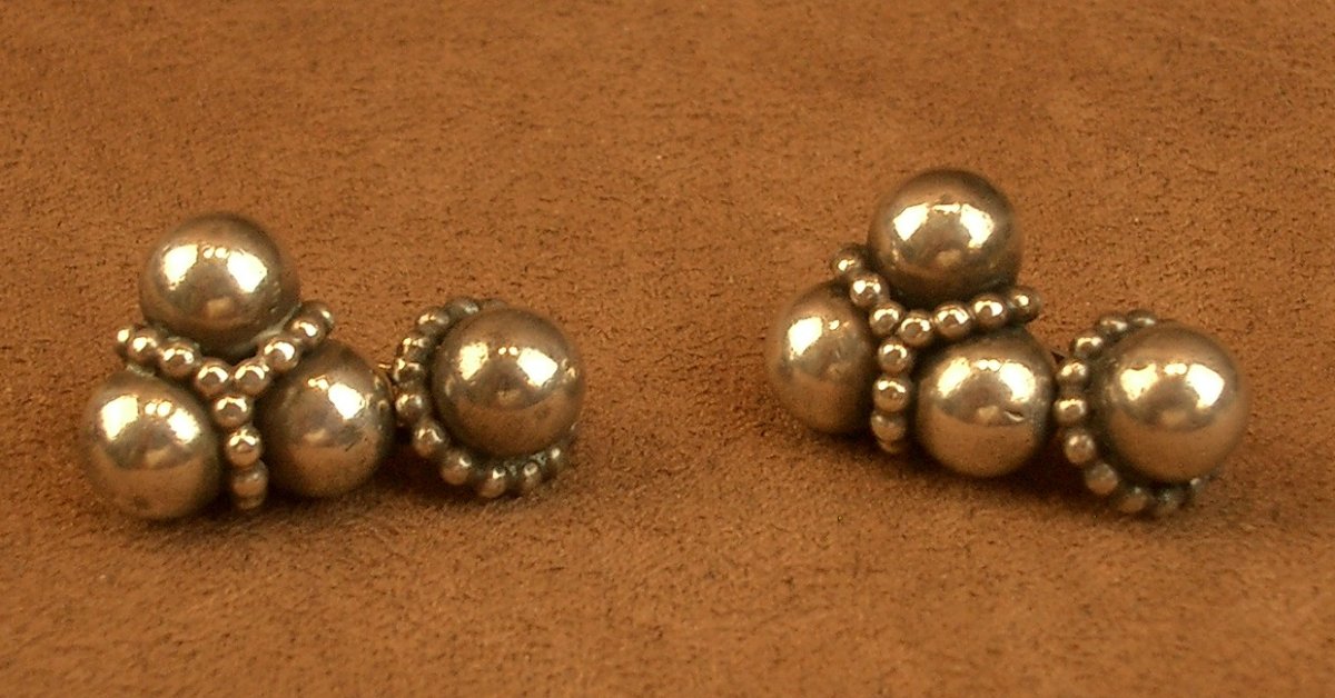 Pair Of Art Deco Cufflinks In Solid Silver, Signed Paul Bablet -photo-6