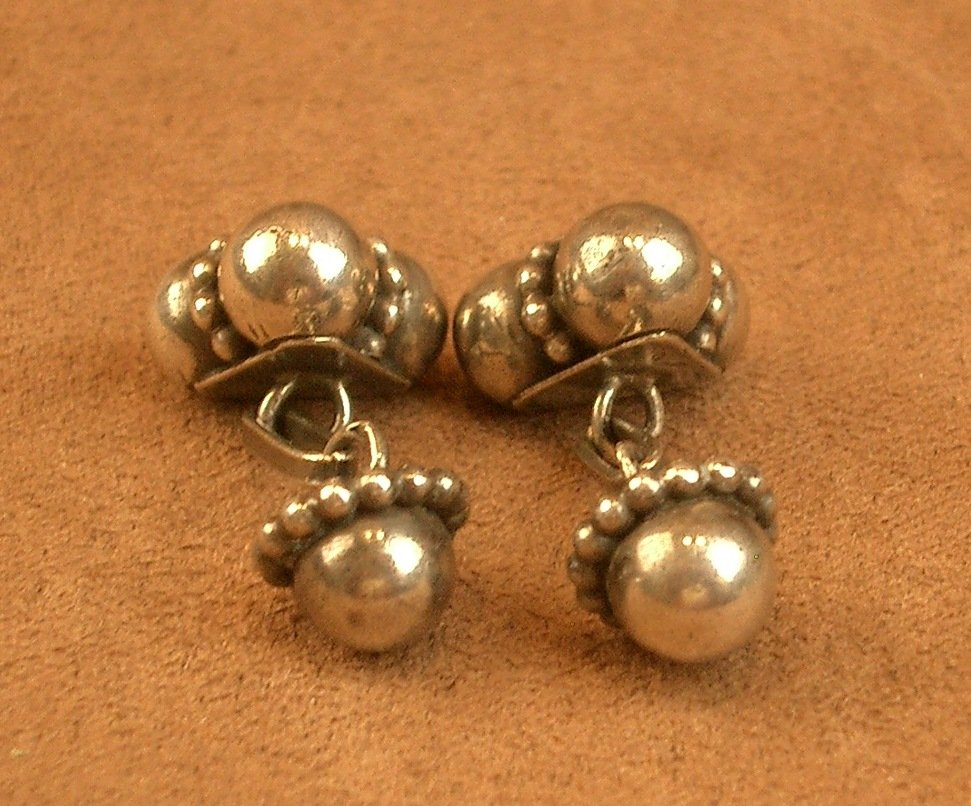 Pair Of Art Deco Cufflinks In Solid Silver, Signed Paul Bablet -photo-7