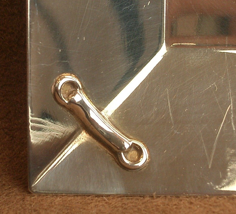 Pair Of Small Square Silver-plated Metal Trays By Christofle-photo-2