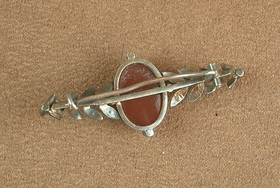 Antique Brooch In Solid Silver With Cameo On Agate And Fine Pearls, 19th Century-photo-4