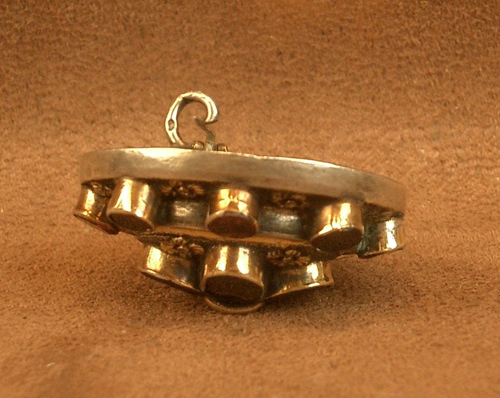 Antique 19th-century Silver And Vermeil Brooch Set With Garnet -photo-6