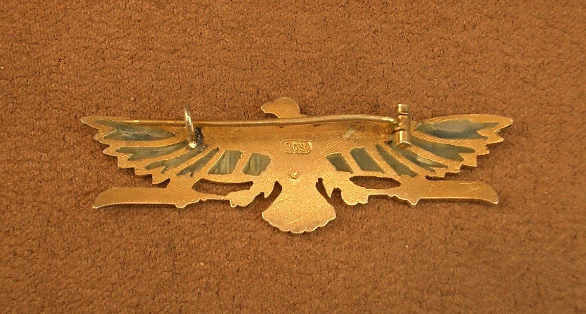 Art Nouveau Brooch In Vermeil And Plique-à-jour Enamel With An Egyptian Revival Eagle Design -photo-3