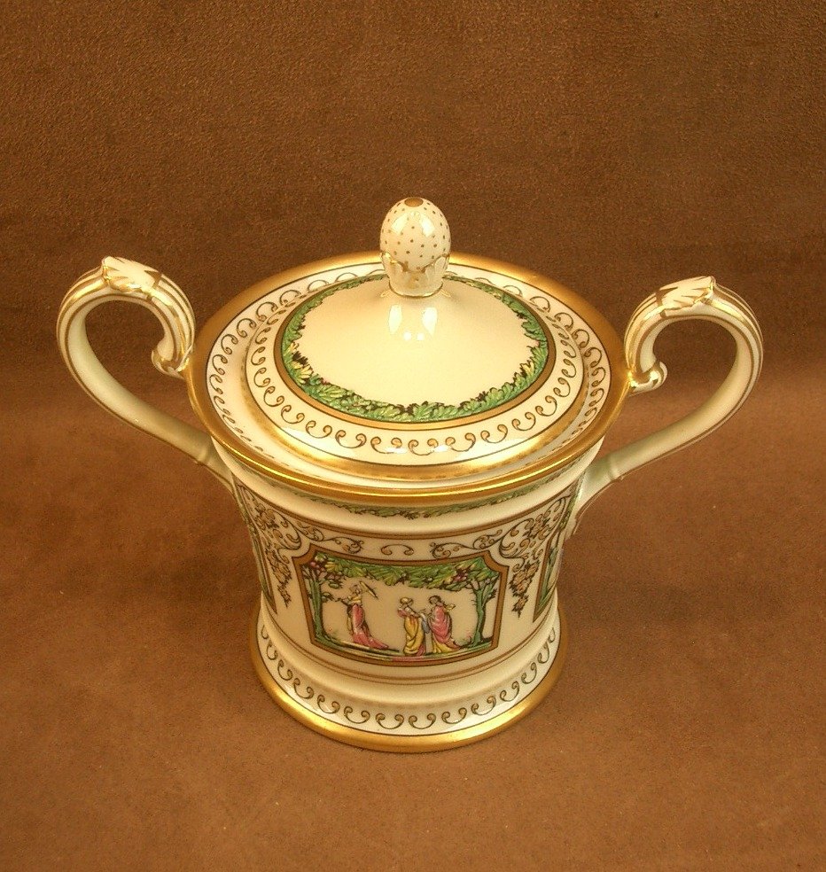 Sucrier en Porcelaine De Limoges Raynaud , Promenade Au Palais Royal -photo-1