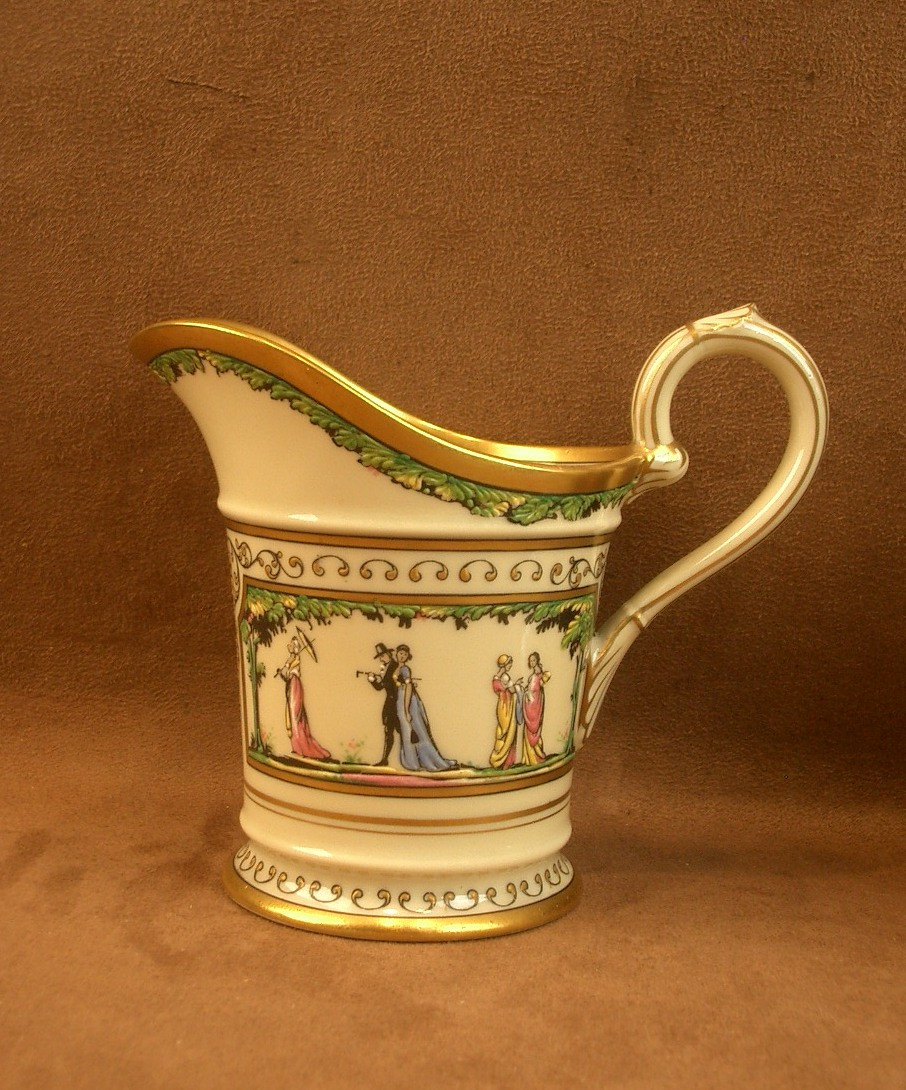 Limoges Porcelain Milk Jug By Raynaud, Promenade At The Royal Palace 