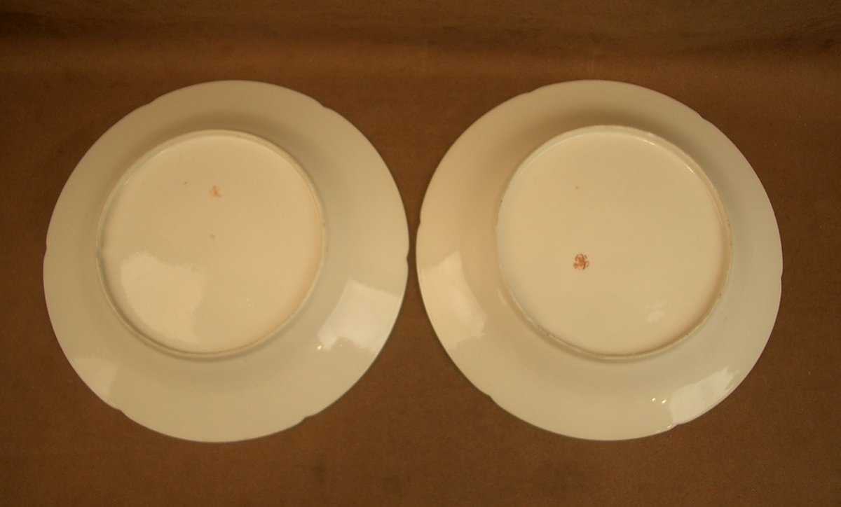 Pair Of Paris Porcelain Plates, Clignancourt Manufactory, Count Of Provence, 18th Century -photo-1