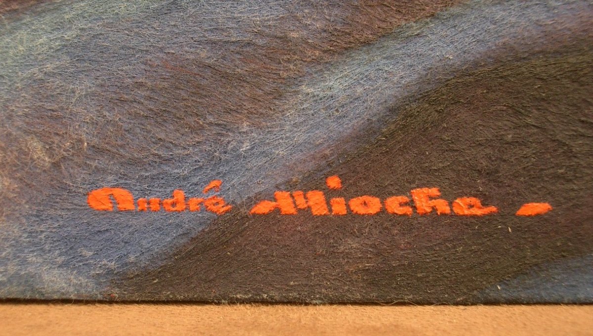 Peinture Huile paysage de montagne par André Mioche dit "Miauch" (1907-1995)-photo-3