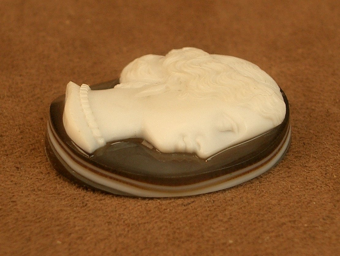 Cameo On Finely Carved Agate, Female Profile, 19th Century-photo-4