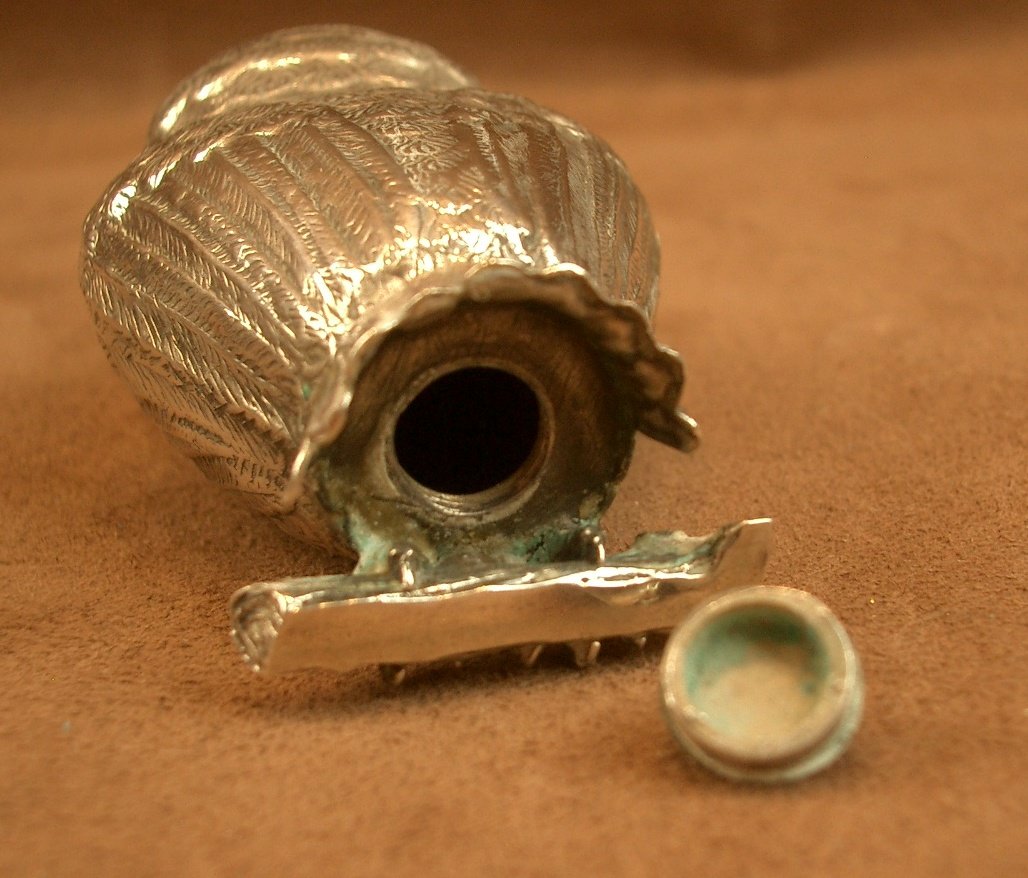 Saleron Salière zoomorphe en argent massif Chouette Hibou-photo-6