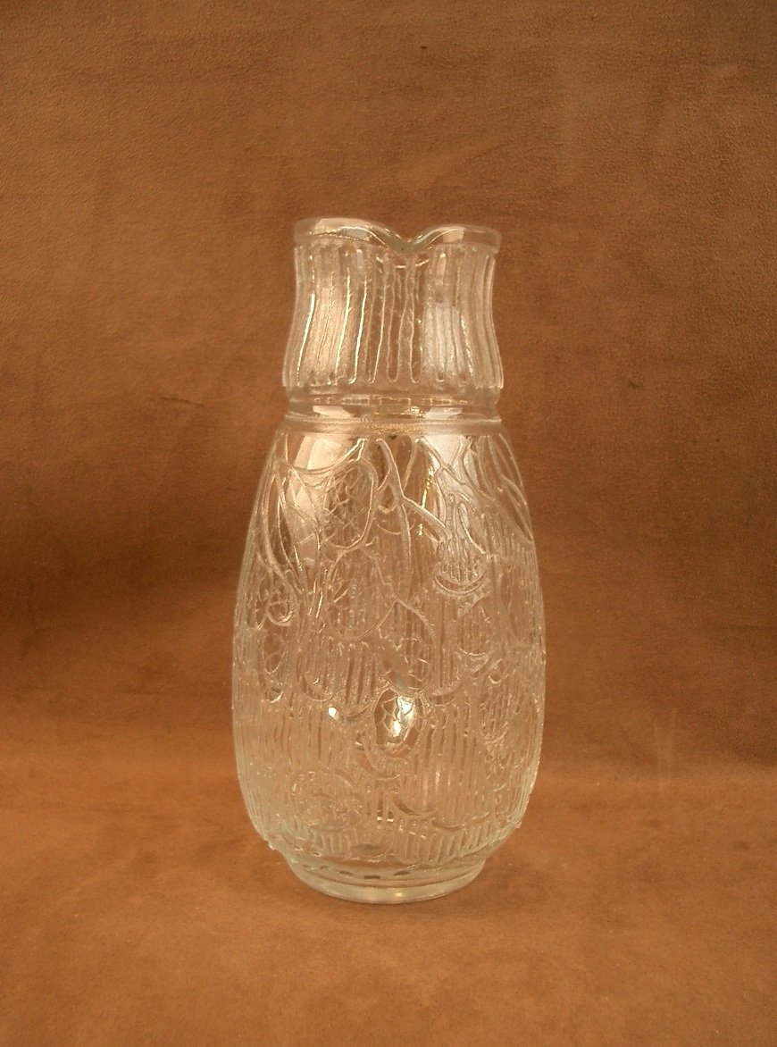 Art Deco Pitcher In Acid-etched Glass, Signed André Delatte Nancy -photo-3