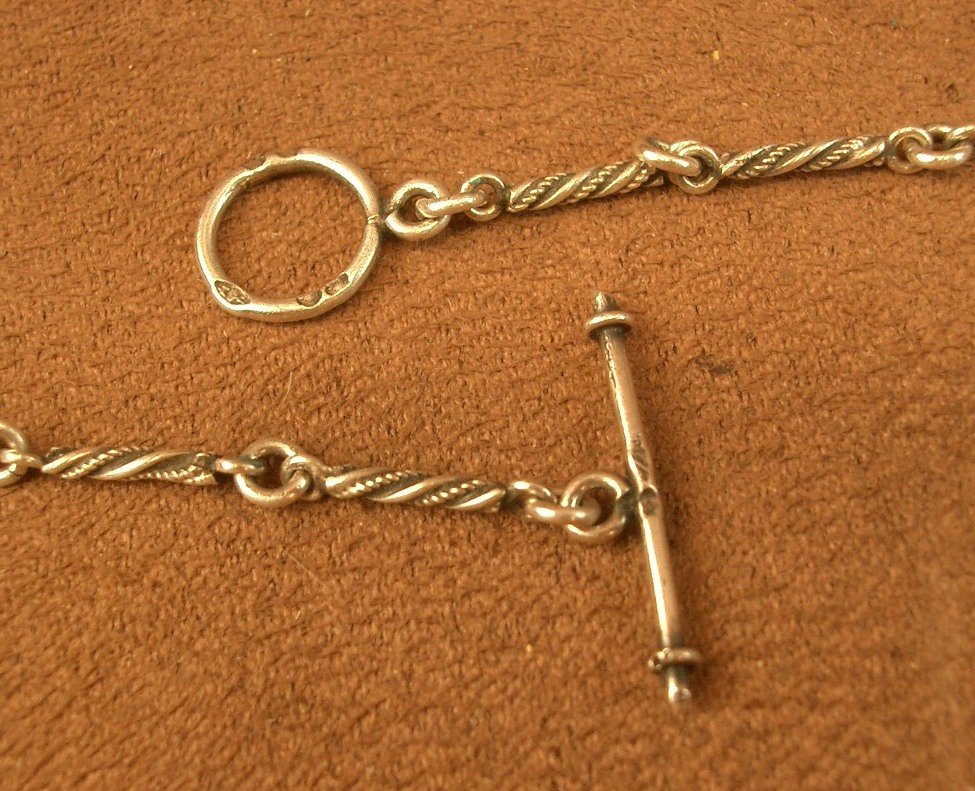 Collier draperie Art Nouveau en argent et vermeil, perles baroques et tourmaline , vers 1900 -photo-2