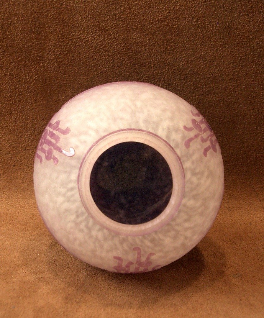 Petit vase boule Art Deco Le verre Français -photo-7