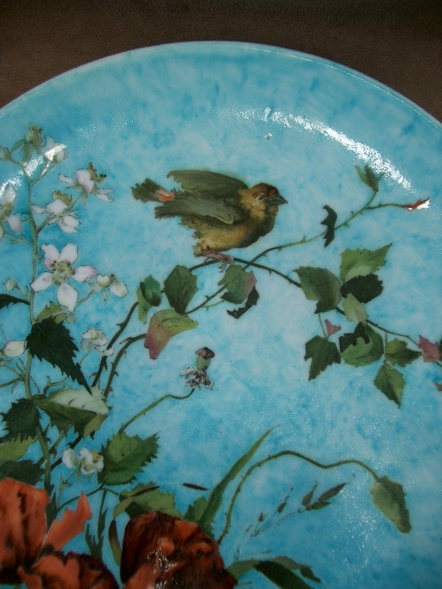 Ceramic Dish Signed Théodore Deck Art Nouveau-photo-2