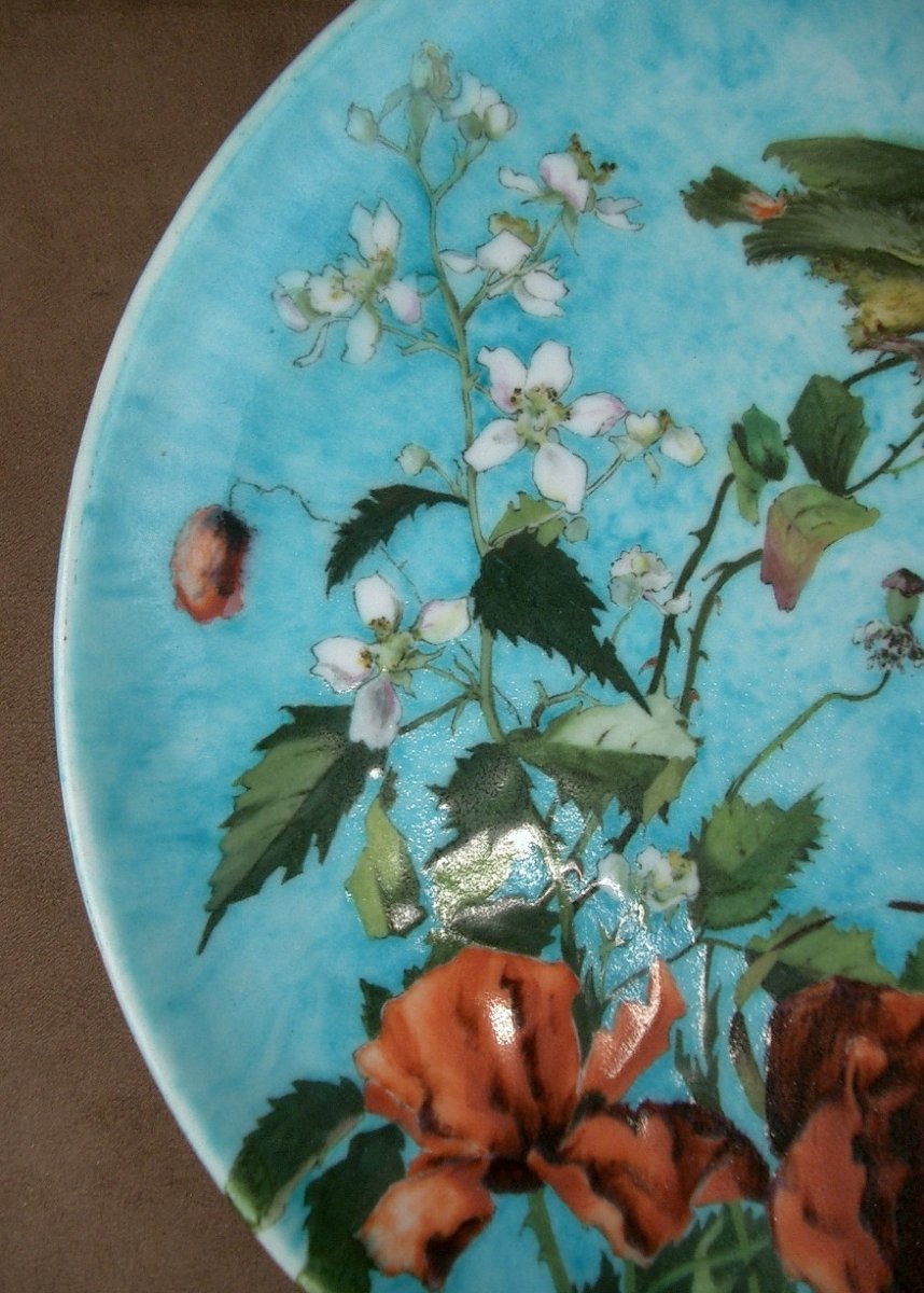 Ceramic Dish Signed Théodore Deck Art Nouveau-photo-3