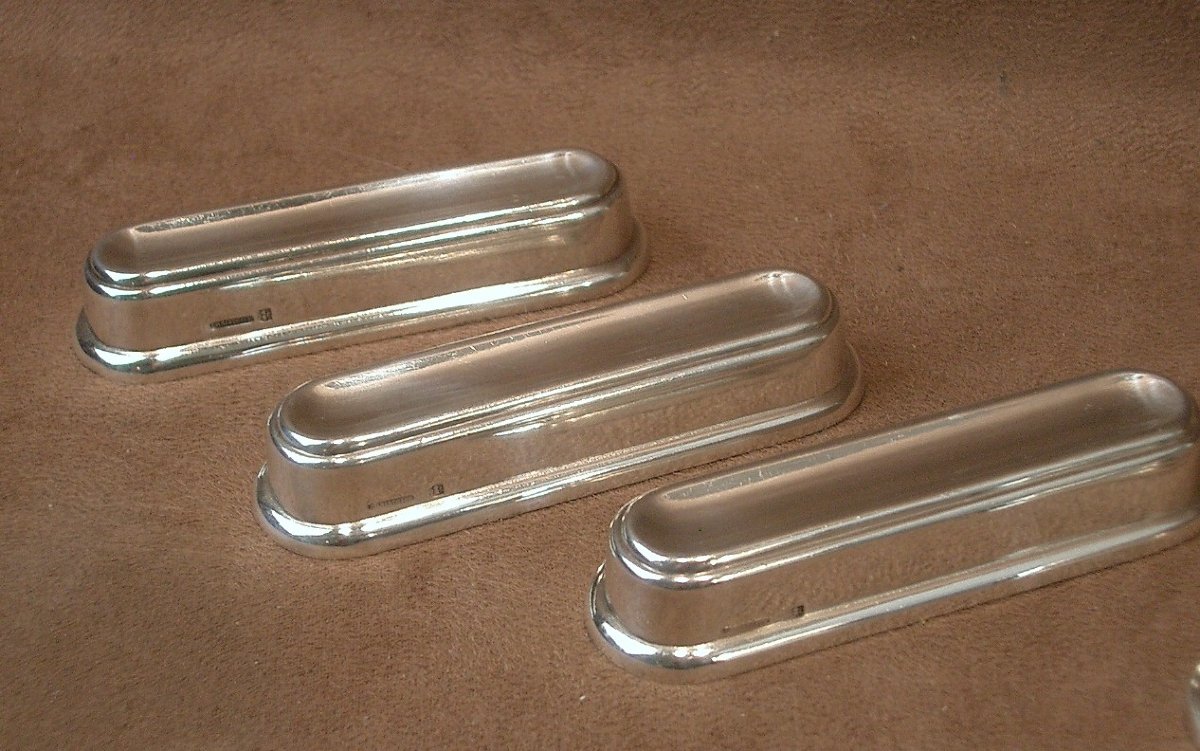 Suite Of 12 Christofle Silver-plated Knife Rests, Albi Model-photo-5