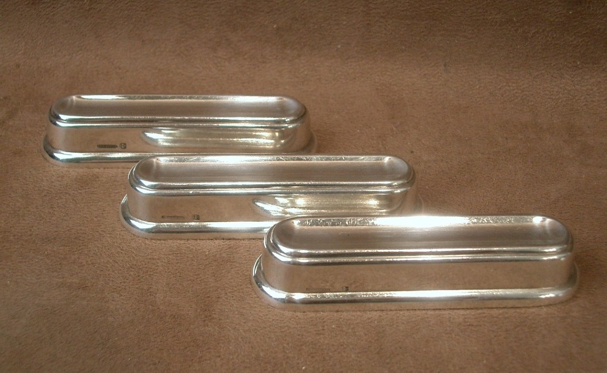 Suite Of 12 Christofle Silver-plated Knife Rests, Albi Model-photo-6