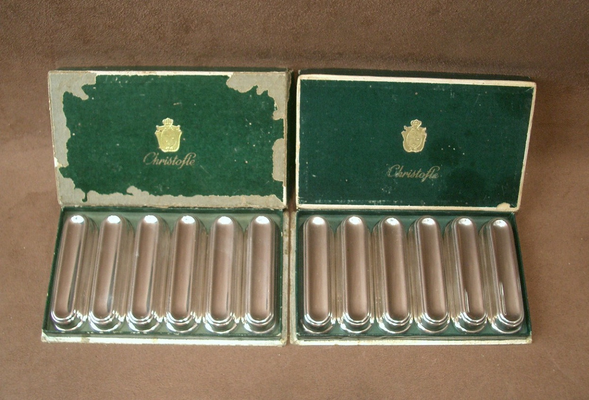 Suite Of 12 Christofle Silver-plated Knife Rests, Albi Model