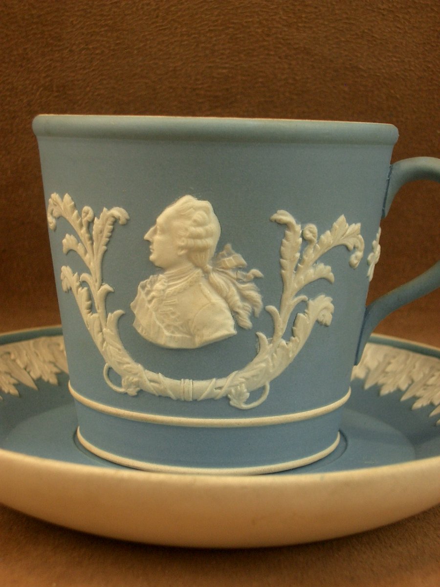 Chocolate Cup, Wedgwood Cookie Porcelain, Portrait Of Louis XVI And Marie-antoinette-photo-2