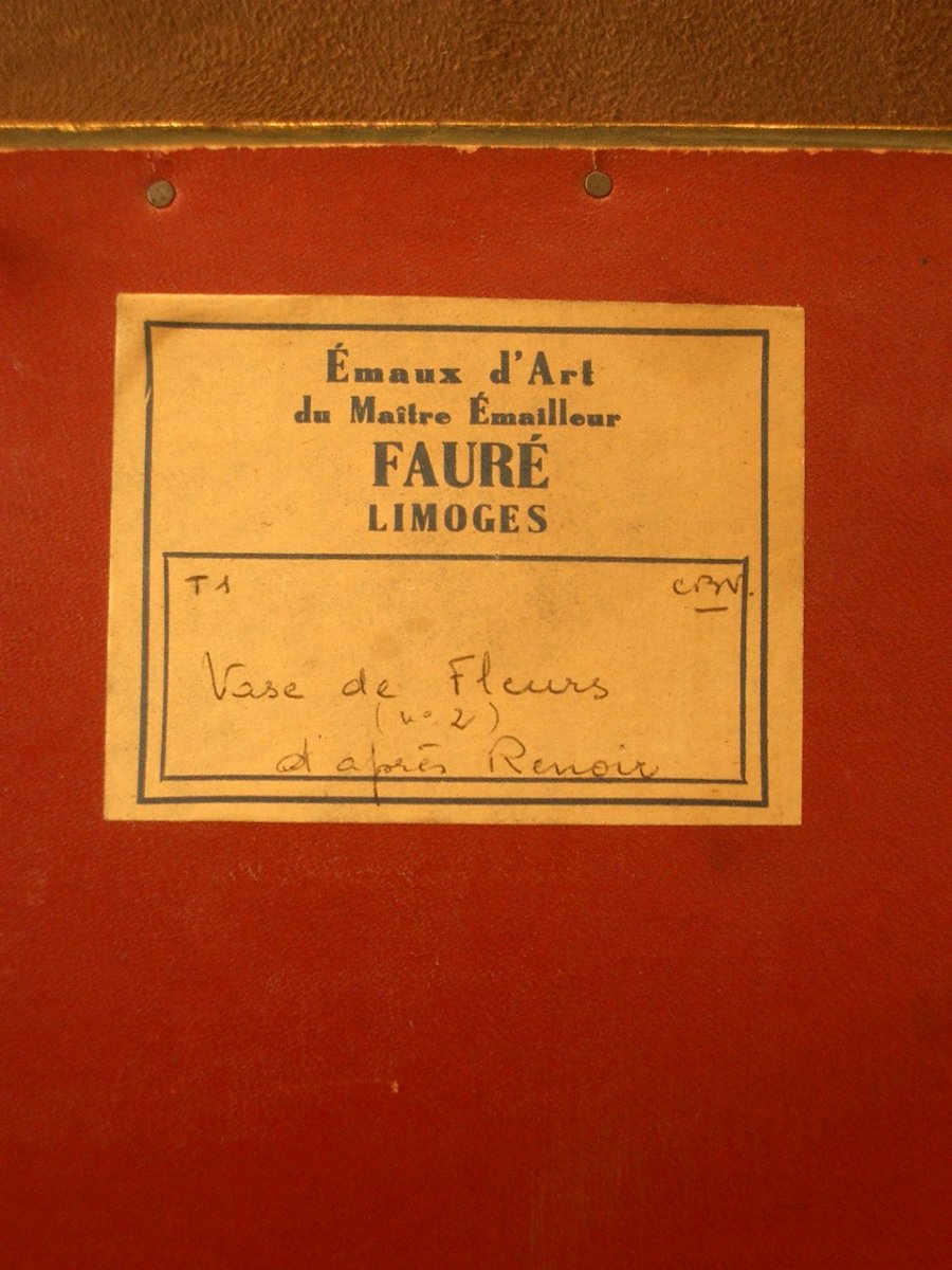 Limoges Enamel Painting Signed Fauré, -photo-6