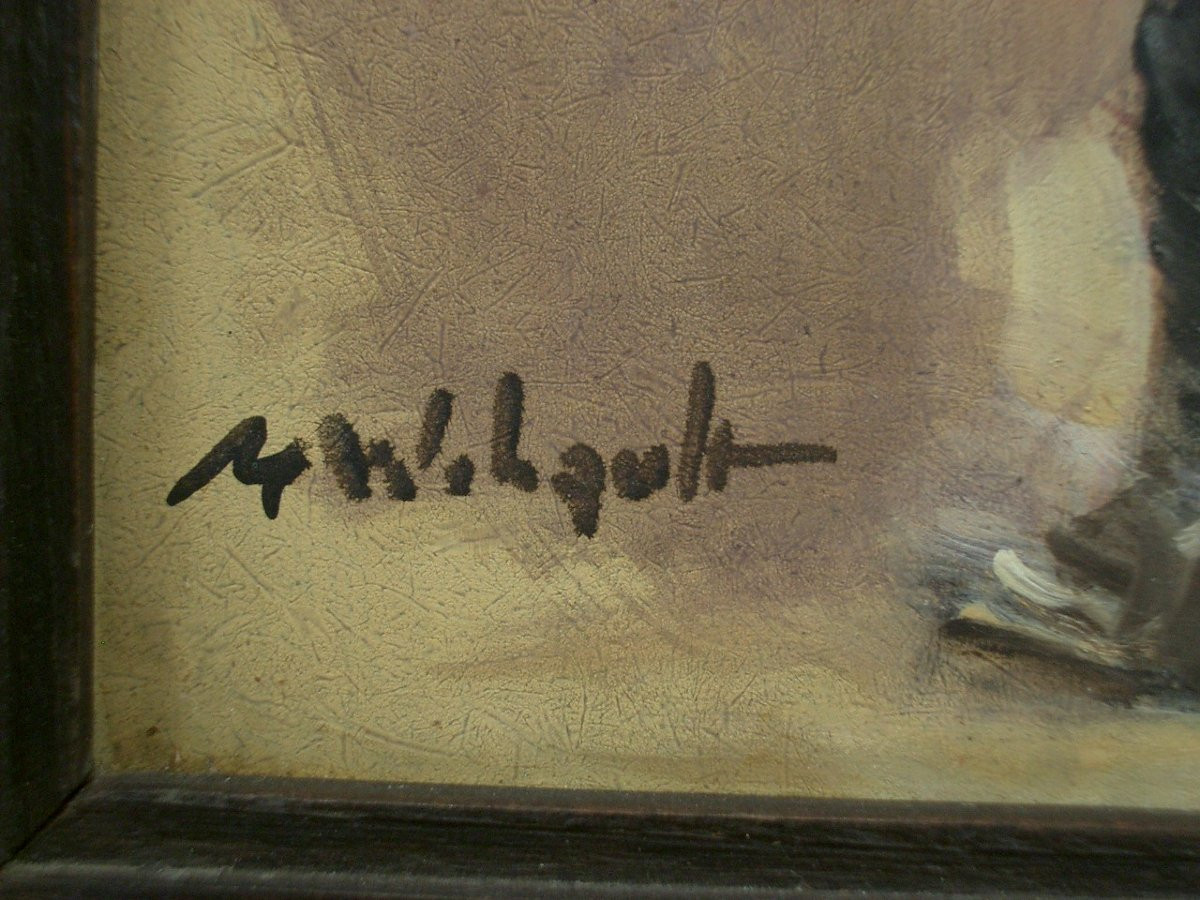 Marcel Wibault Peinture ancienne Portrait de Chasseur Alpin -photo-4