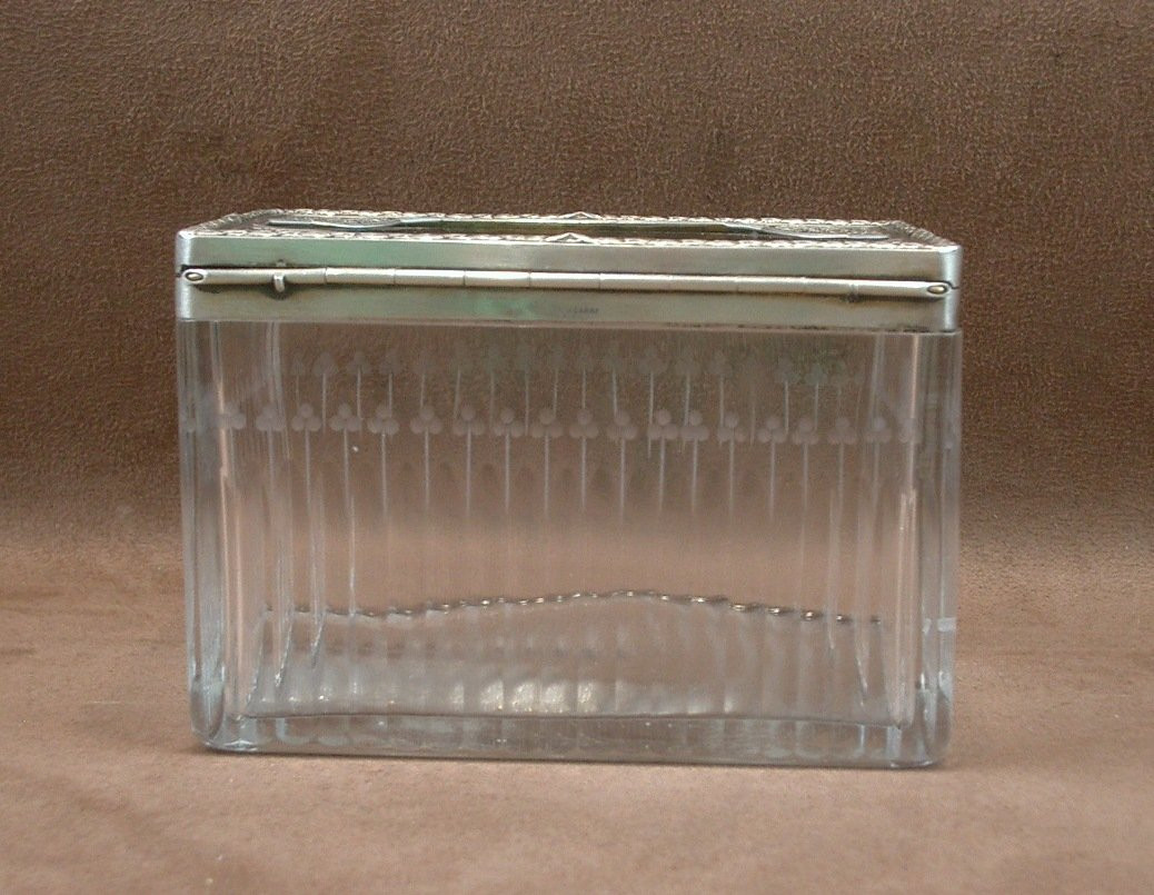 Cut Crystal And Sterling Silver Case Silversmith Risler Et Carré Paris-photo-1