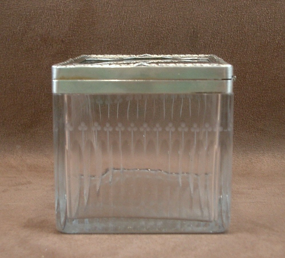 Cut Crystal And Sterling Silver Case Silversmith Risler Et Carré Paris-photo-4