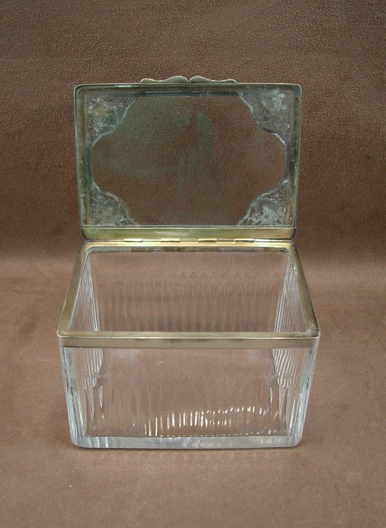Cut Crystal And Sterling Silver Case Silversmith Risler Et Carré Paris-photo-7