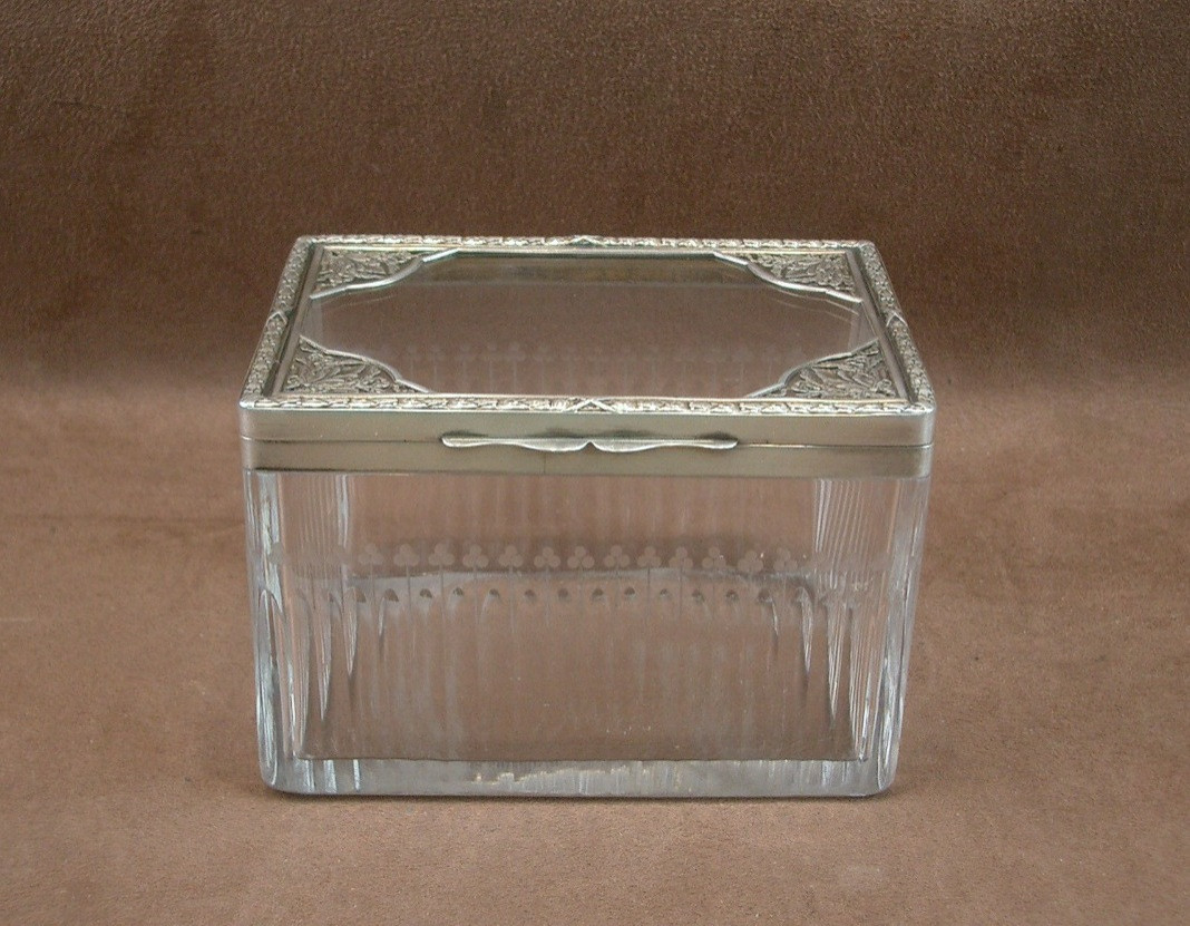 Cut Crystal And Sterling Silver Case Silversmith Risler Et Carré Paris