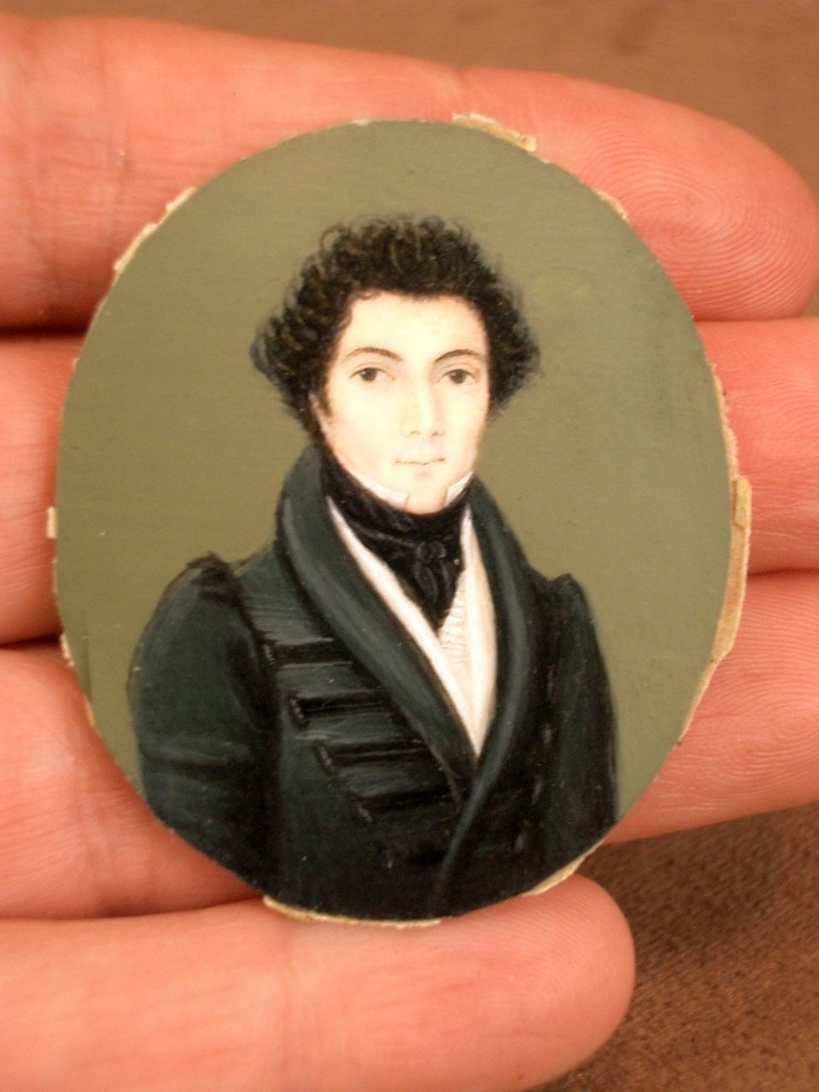 Miniature Portrait Of A Man Of Quality, Early 19th Century-photo-4