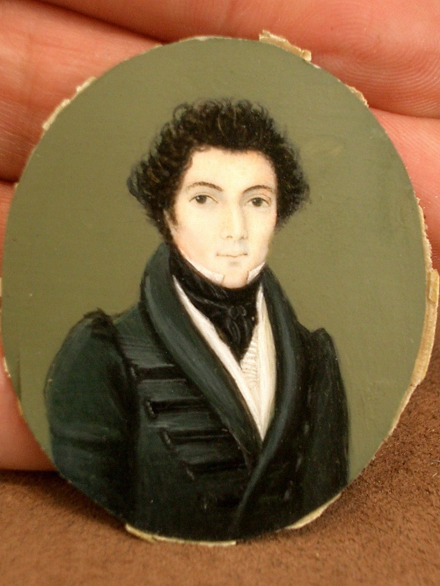Miniature Portrait Of A Man Of Quality, Early 19th Century-photo-5