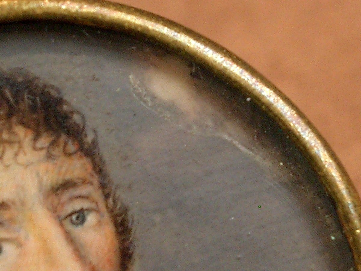 Peinture miniature portrait d'homme de qualité, du début du XIXe siècle signée datée 1817-photo-4