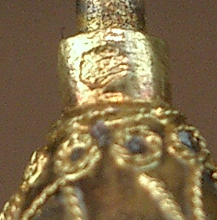 Epingle à chapeau ancienne en or 18k et rubis XIXe siècle -photo-4