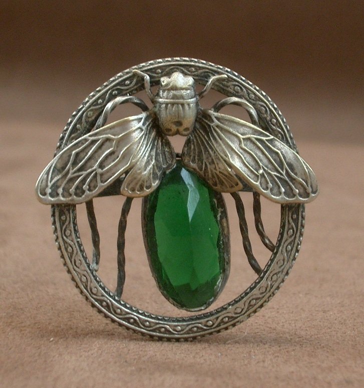 Antique Art Nouveau Hatpin With Insect Decoration-photo-2