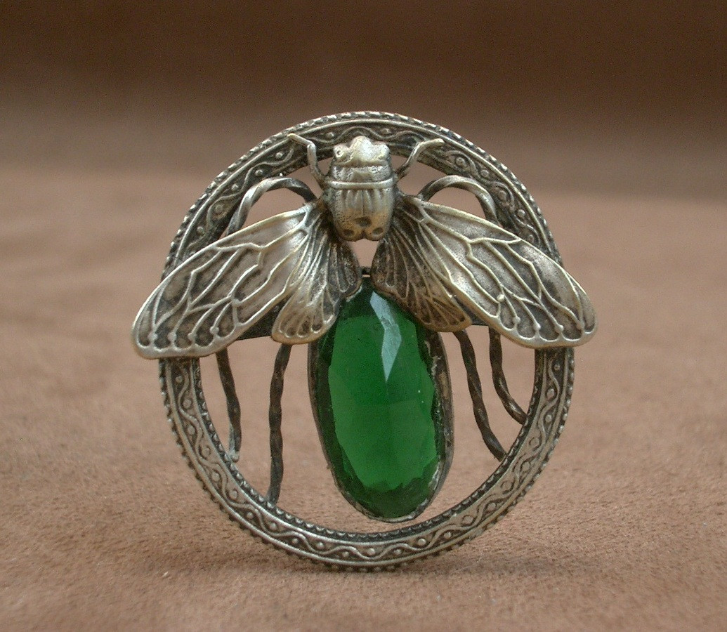 Antique Art Nouveau Hatpin With Insect Decoration