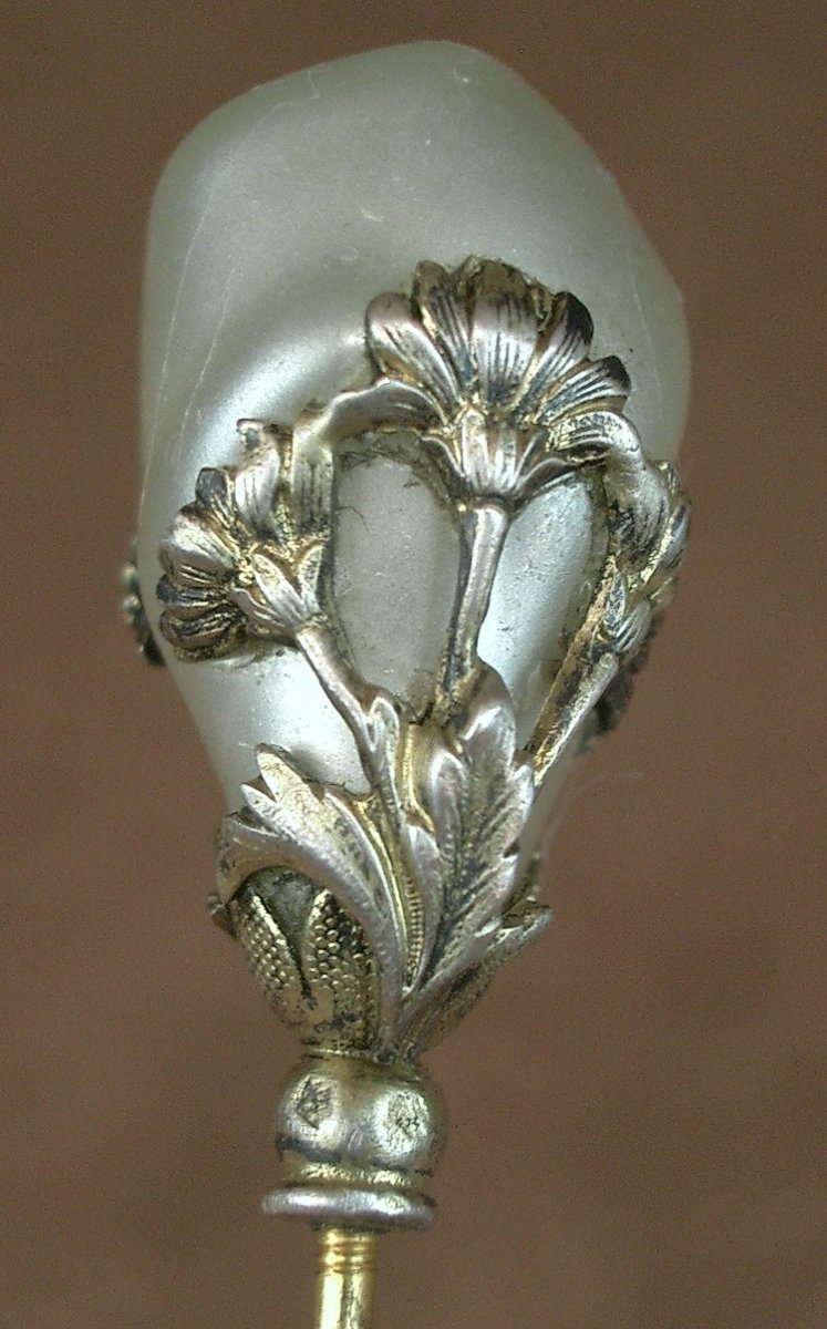 Epingle à chapeau ancienne Art Nouveau en argent -photo-4