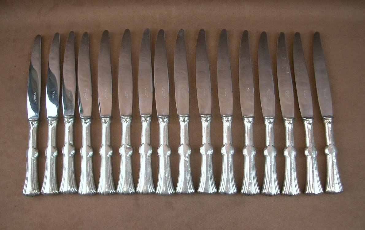 Art Nouveau Silver-plated Christofle Lotus Model 108 Pieces-photo-1