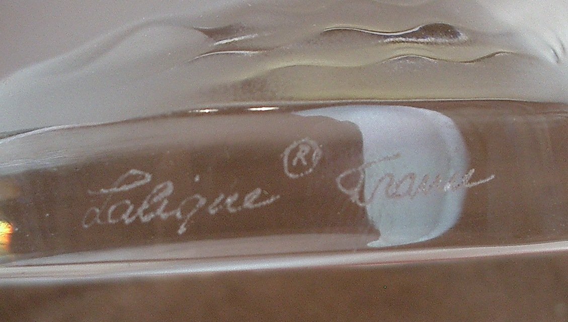 Statuette en cristal femme Léda et le Cygne signée Lalique -photo-7