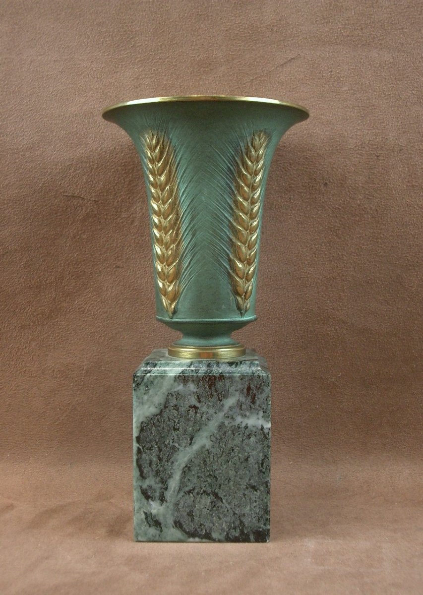 Vase en bronze doré et patiné Art Nouveau signé Léon Kann (1859-1925) -photo-4