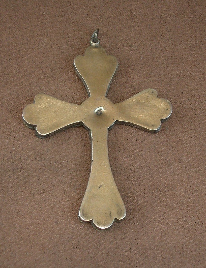 Croix Pectorale En Vermeil Et Micro Mosaïque XIX eme siècle -photo-6