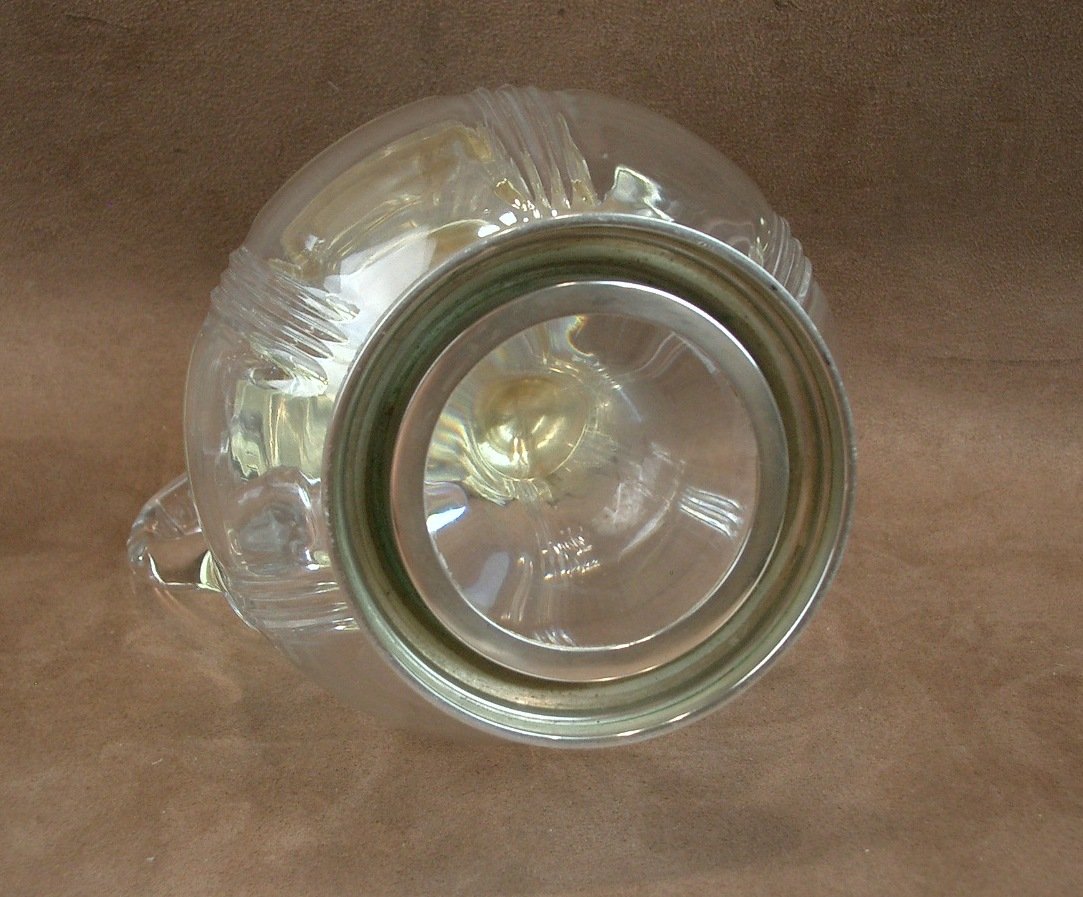 Cut Crystal Pitcher With Solid Silver Base And Lid By Silversmith Robert Linzeler -photo-8