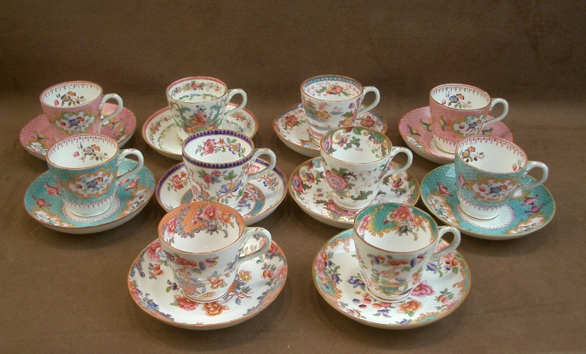 10 Cups Made Of English Porcelain (minton Or Cauldon)-photo-4