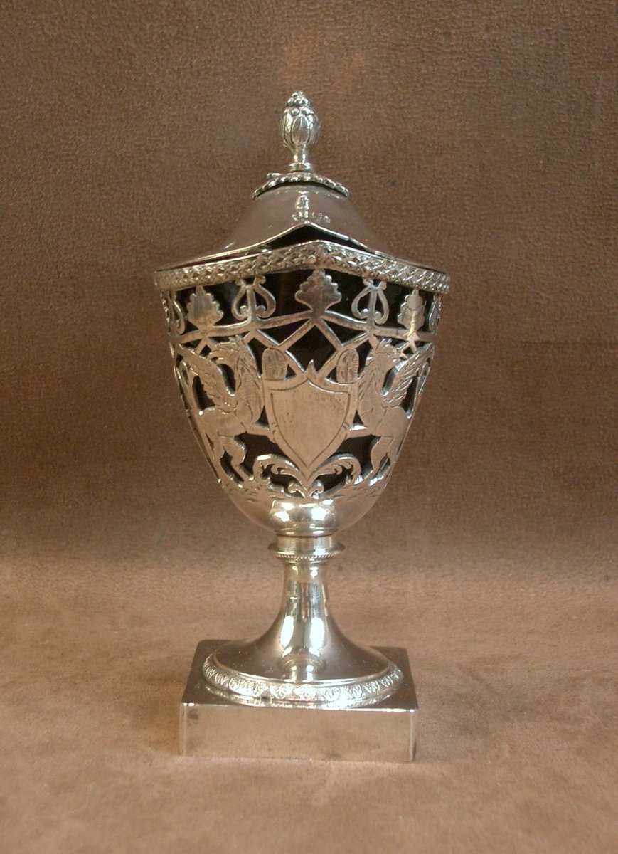 Solid Silver Mustard Pot With The "1st Rooster" Hallmark, Late 18th Century-photo-2