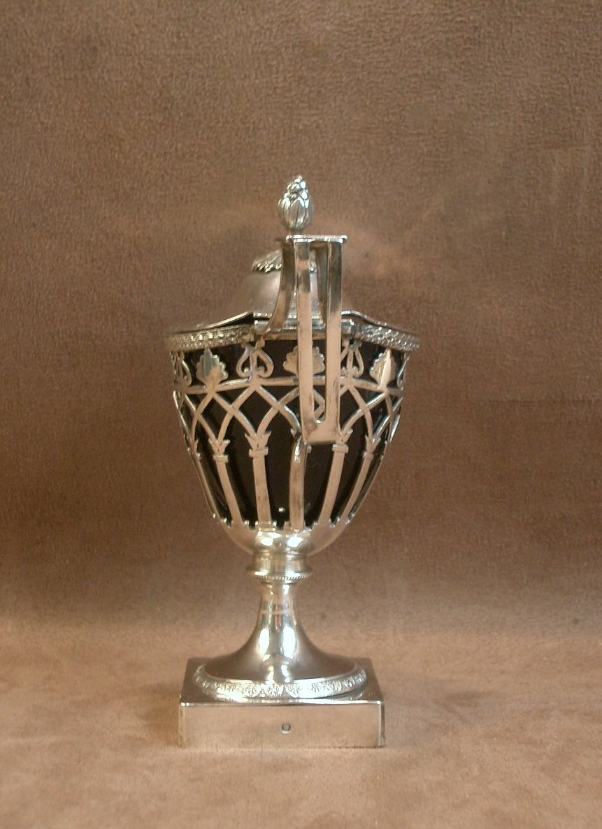 Solid Silver Mustard Pot With The "1st Rooster" Hallmark, Late 18th Century-photo-4