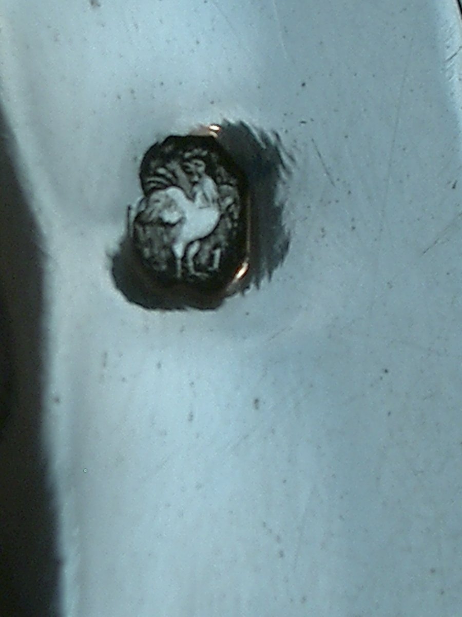 Solid Silver Mustard Pot With The "1st Rooster" Hallmark, Late 18th Century-photo-4