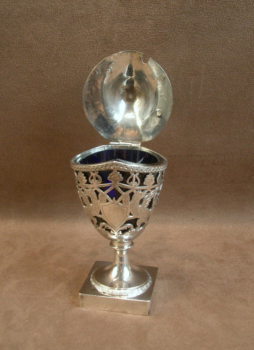 Solid Silver Mustard Pot With The "1st Rooster" Hallmark, Late 18th Century-photo-6