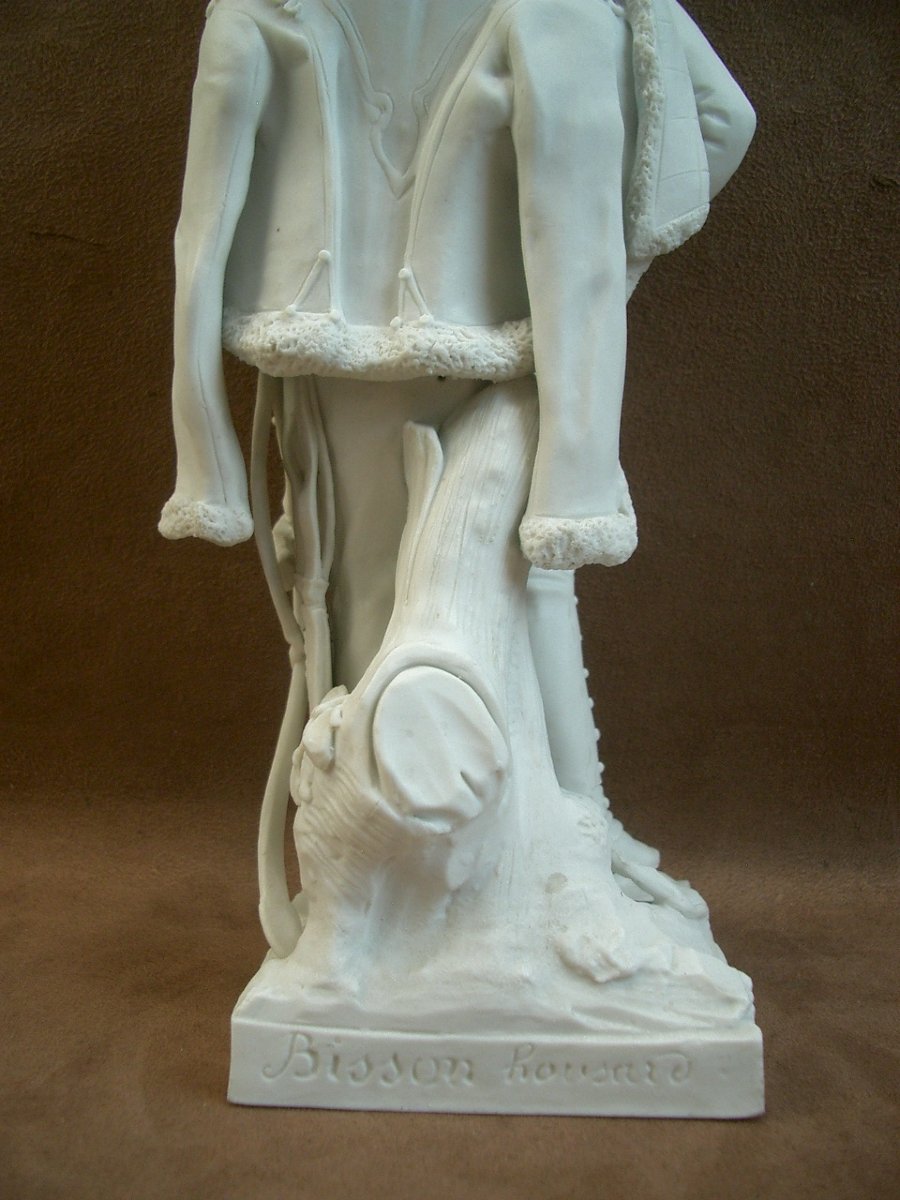 Statuette en biscuit de Porcelaine militaire Hussard Bisson XIXe siècle -photo-2